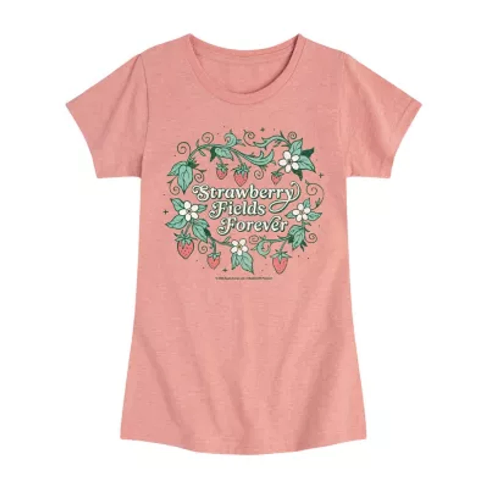 Strawberry Fields Big Kid Girls Crew Neck Short Sleeve The Beatles T-Shirt