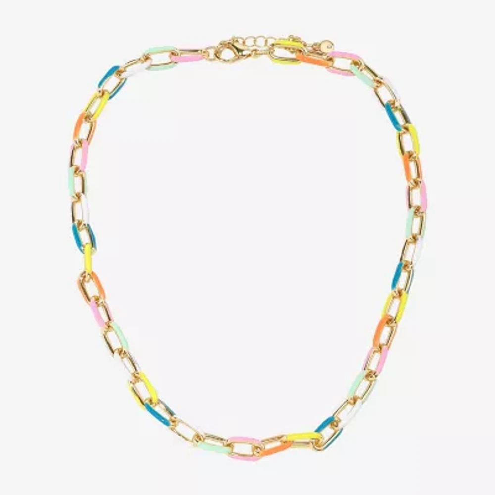 Bijoux Bar Gold Tone Womens 14 Inch Link Necklace