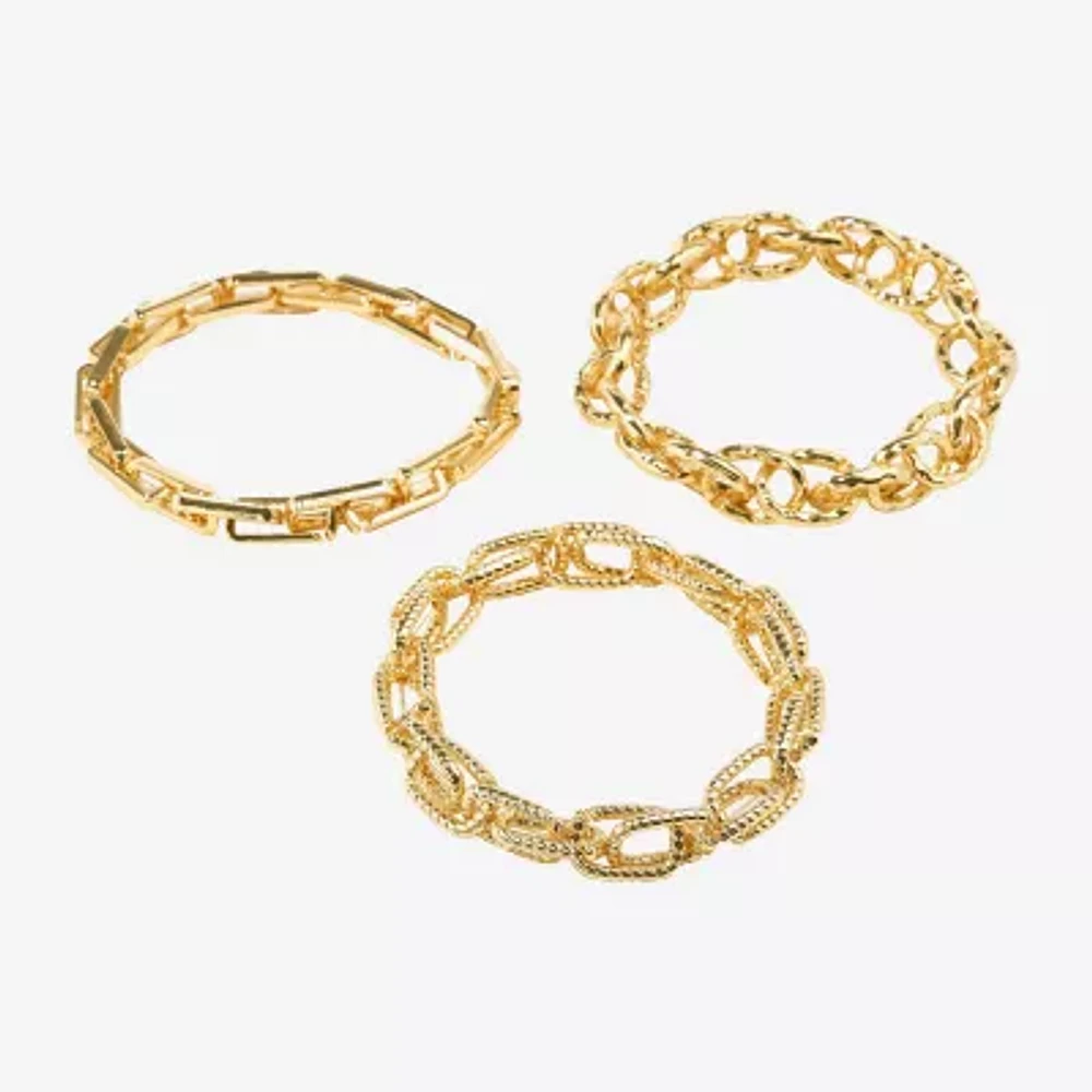 Bijoux Bar Gold Tone Womens 3-pc. Bracelet Set