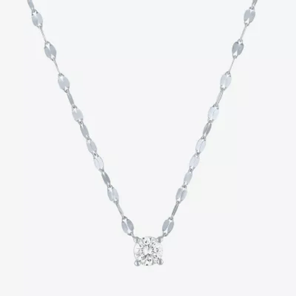 Diamond Addiction (G-H / Si2-I1) Womens 1/3 CT. T.W. Lab Grown White 10K Gold Round 16 Inch Pendant Necklace