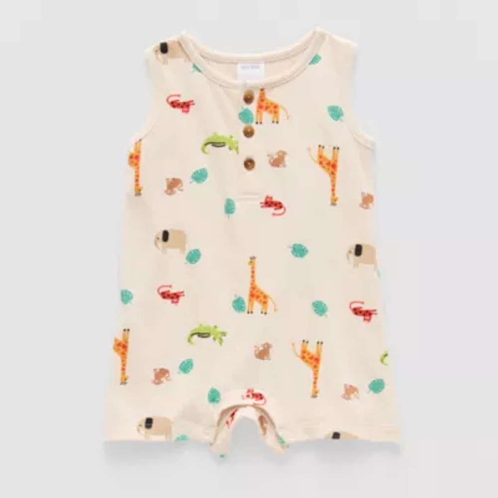Okie Dokie Baby Boys Sleeveless Checked Romper