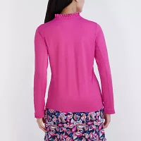 Stella Parker Womens Mock Neck Long Sleeve Sweatshirt