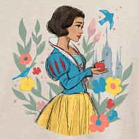 Snow White Tee Womens Crew Neck Short Sleeve Oversized Juniors Graphic T-Shirt