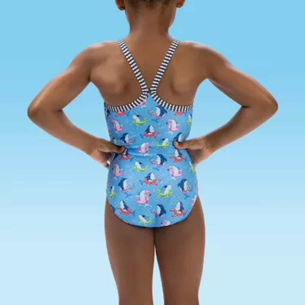 Dolfin Toddler Girls Easy-on + Easy-off Animal One Piece Swimsuit