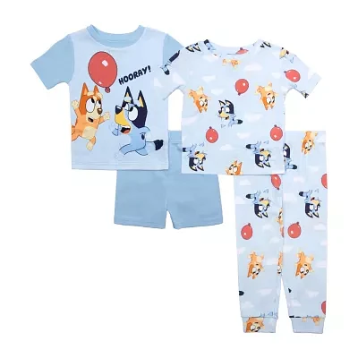 Toddler Boys Bluey Crew Neck Short Sleeve 4-pc. Pajama Sets