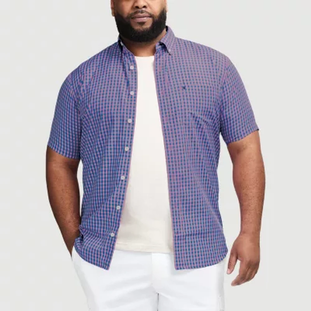 IZOD Breeze Mens Short Sleeve Classic Fit Stretch Fabric Big and Tall Button-Down Shirt