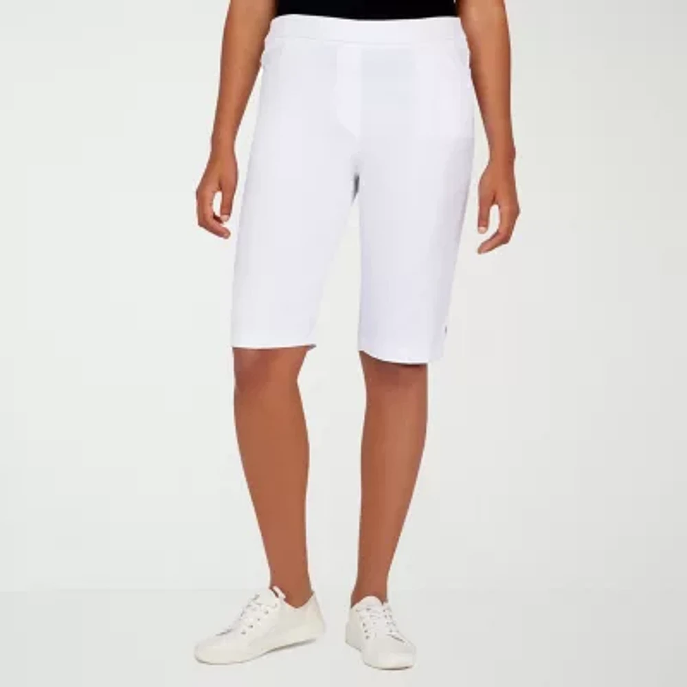 Alfred Dunner Classics Womens 14" Mid Rise Stretch Fabric Bermuda Short