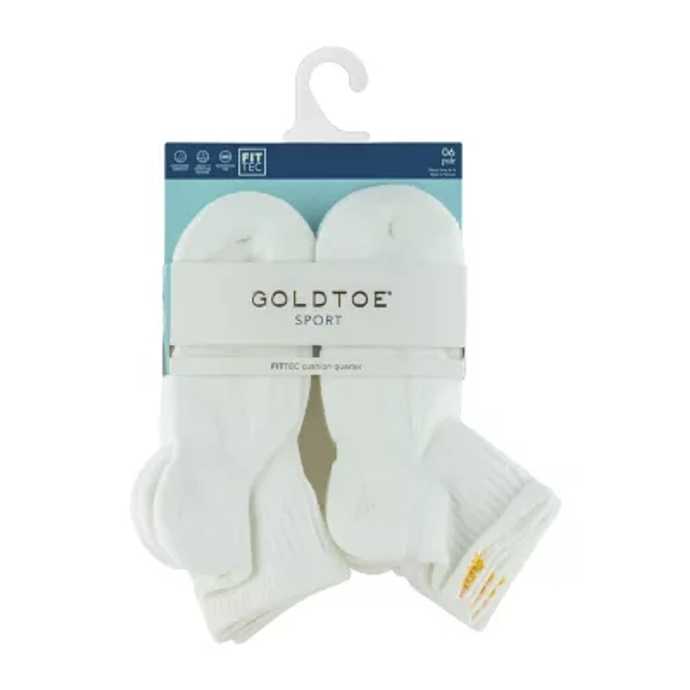 Gold Toe Sport Cushion Womens Multi-Pack 6 Pair Quarter Ankle Socks