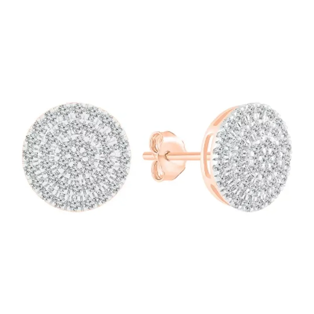 1/2 CT. T.W. Natural White Diamond 10K Rose Gold 10.5mm Stud Earrings