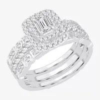 Signature By Modern Bride Womens 1 CT. T.W. Natural White Diamond 14K Gold Bridal Set