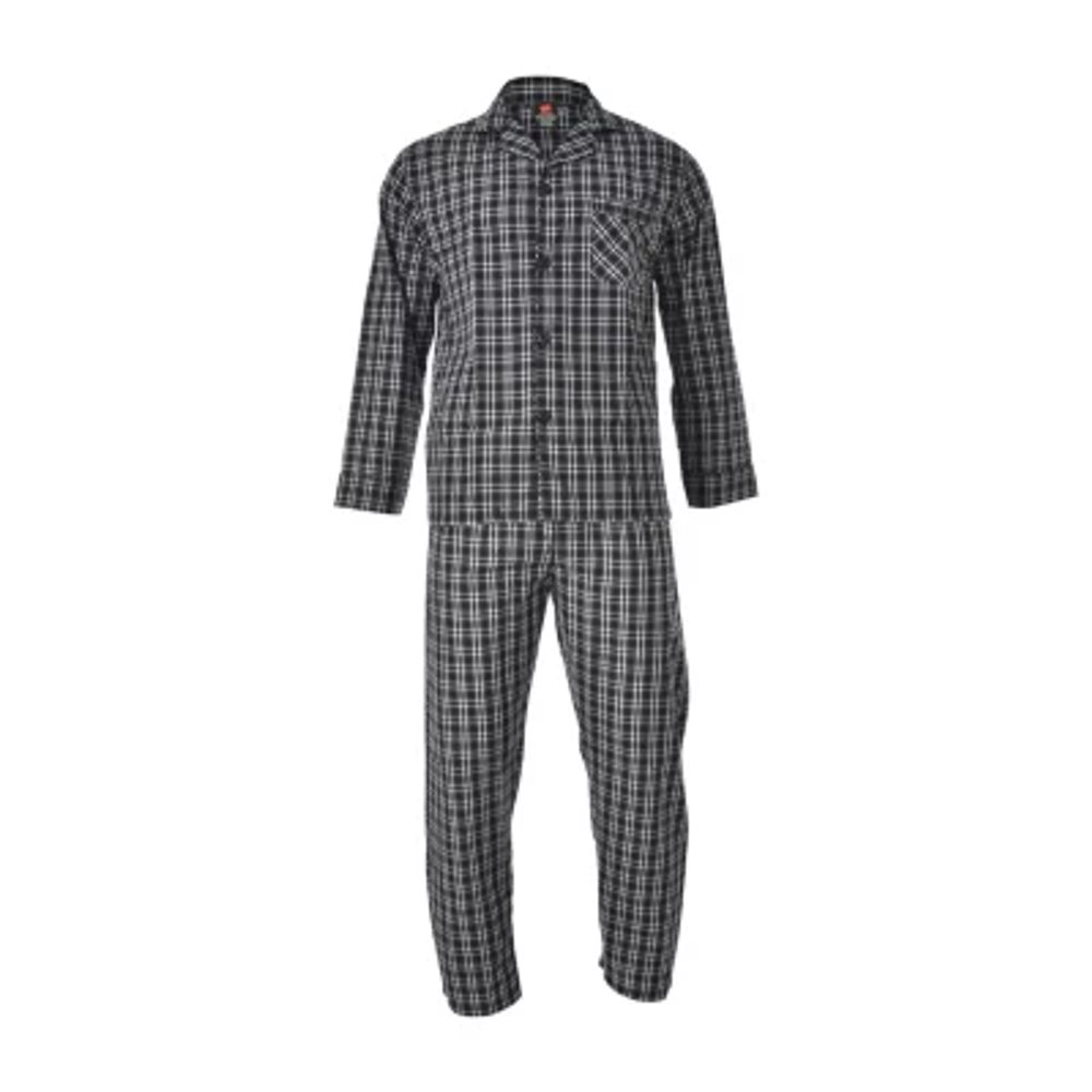 Hanes Mens Long Sleeve 2-pc. Big Pajama Sets