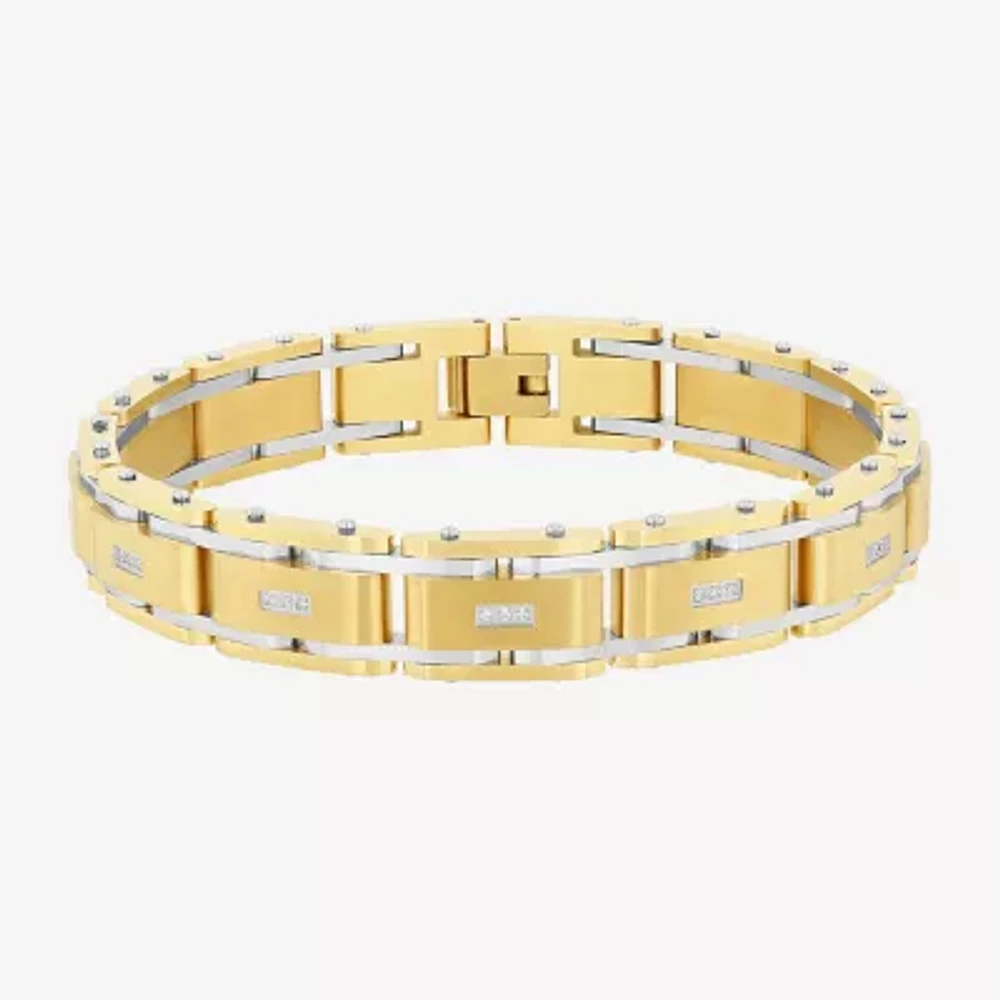 Mens Stainless Steel 8 1/2 Inch Link Bracelet