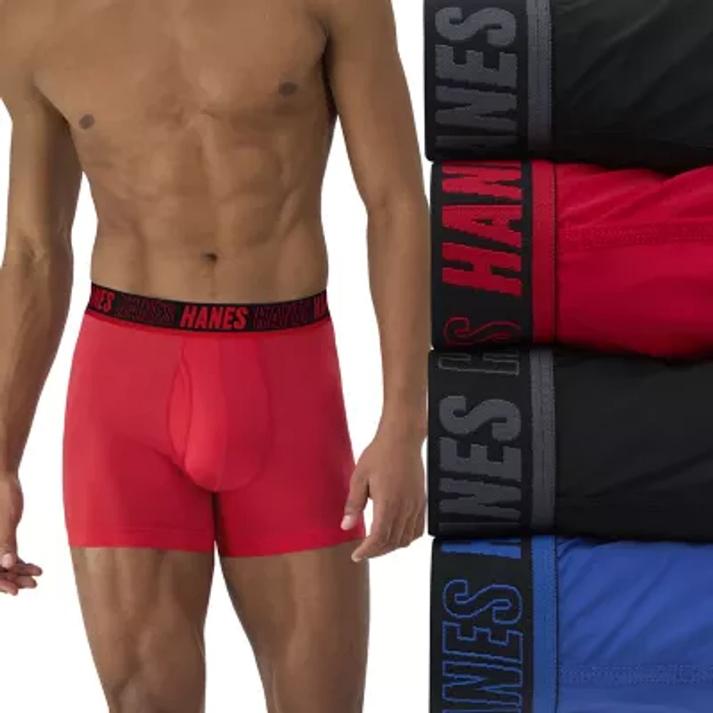 Hanes Moves X-Temp Performance Total Support Pouch Mens 4 Pack Trunks Umstc4