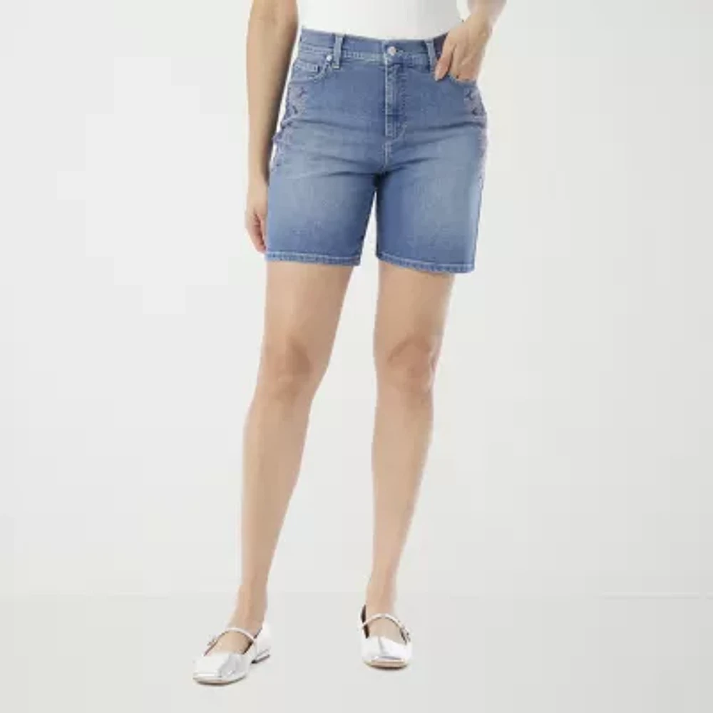 Gloria Vanderbilt Amanda Womens High Rise Denim Short