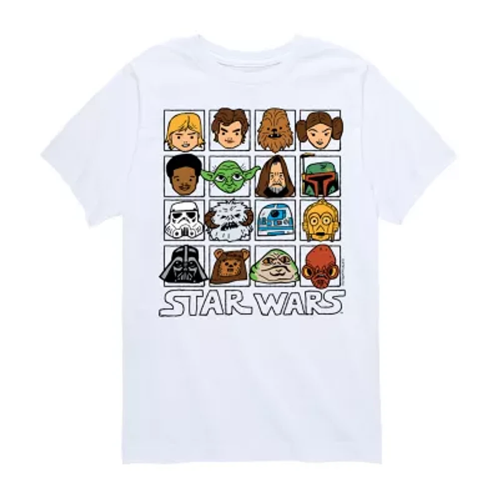 Disney Collection Little & Big Kid Boys Crew Neck Short Sleeve Star Wars Graphic T-Shirt