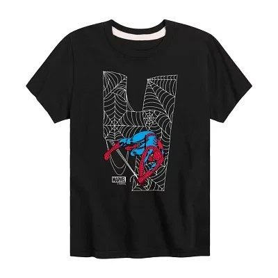 Disney Collection Little & Big Kid Boys Crew Neck Short Sleeve Spiderman Graphic T-Shirt