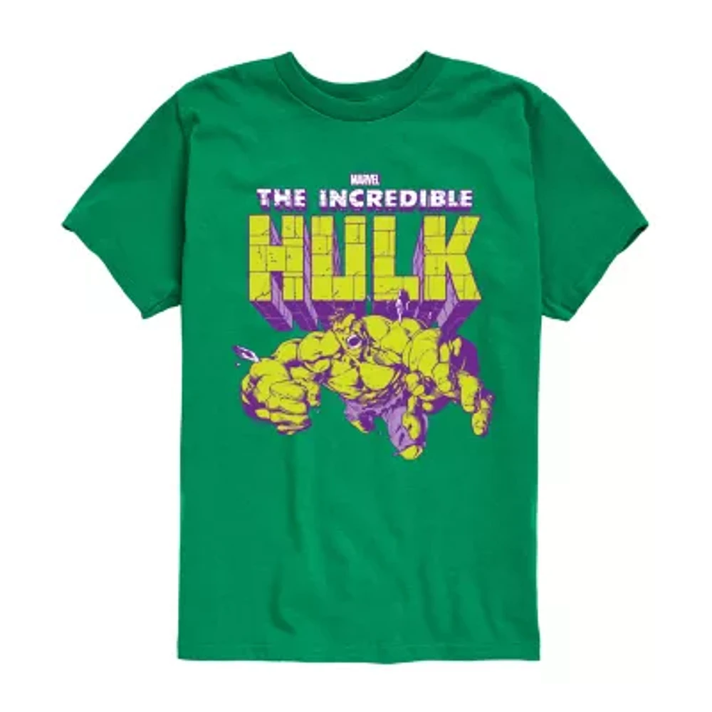Disney Collection Little & Big Kid Boys Crew Neck Short Sleeve Hulk Graphic T-Shirt