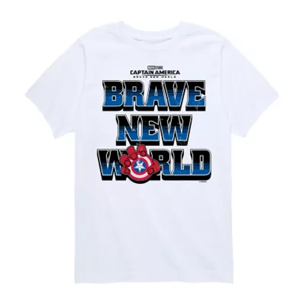 Disney Collection Red Hulk Brave New World Little & Big Kid Boys Crew Neck Short Sleeve Captain America Marvel Graphic T-Shirt