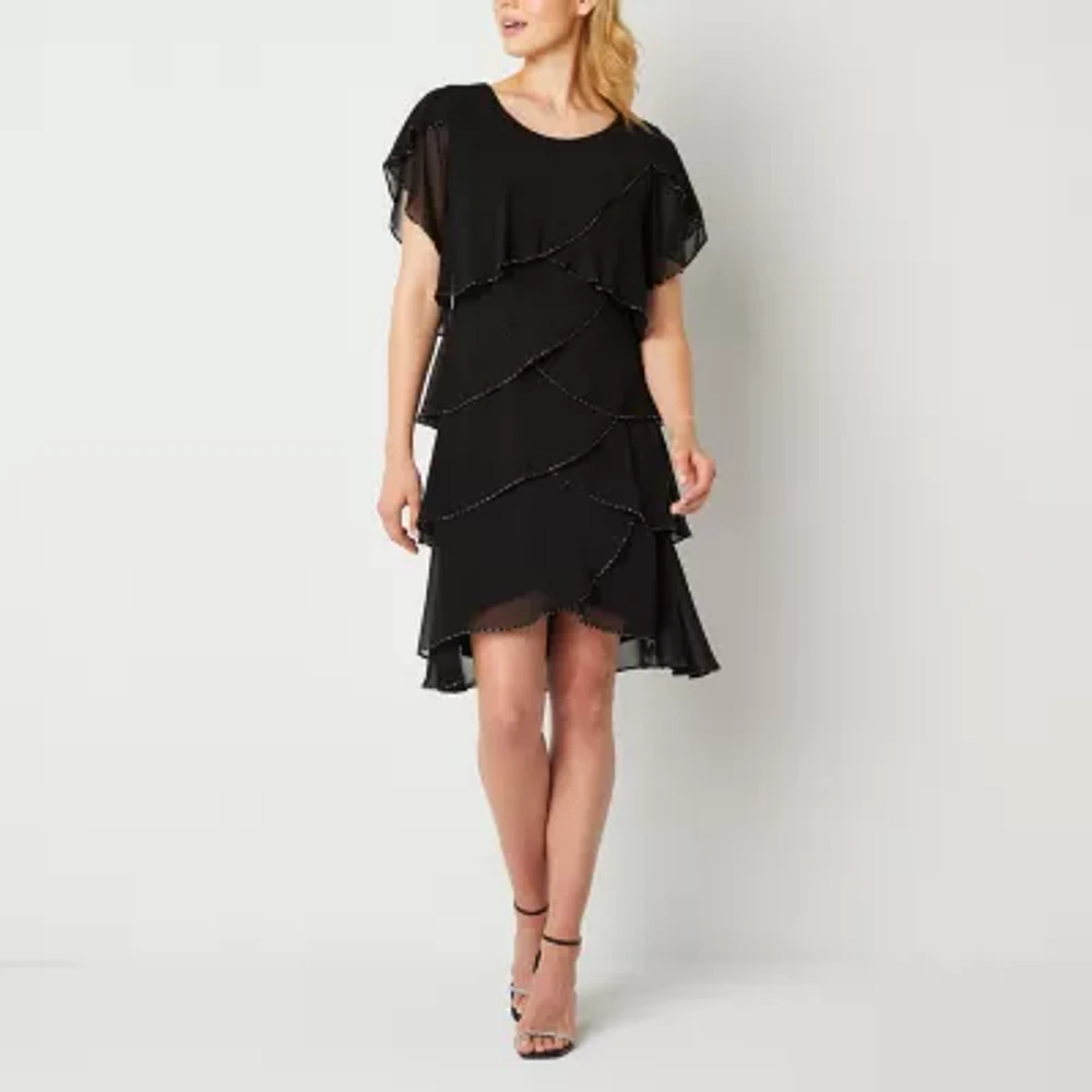S. L. Fashions Womens Beaded Sheath Dress