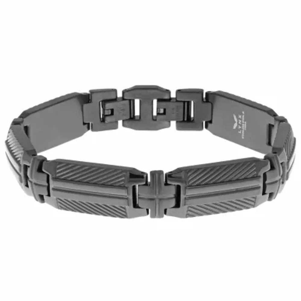 Mens Stainless Steel Solid 8 1/2 Inch Link Bracelet