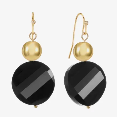 Mixit Black & Gold Tone Bead Womens Drop Earrings