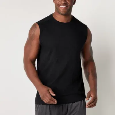 Xersion Cotton Mens Crew Neck Sleeveless Big and Tall Muscle T-Shirt