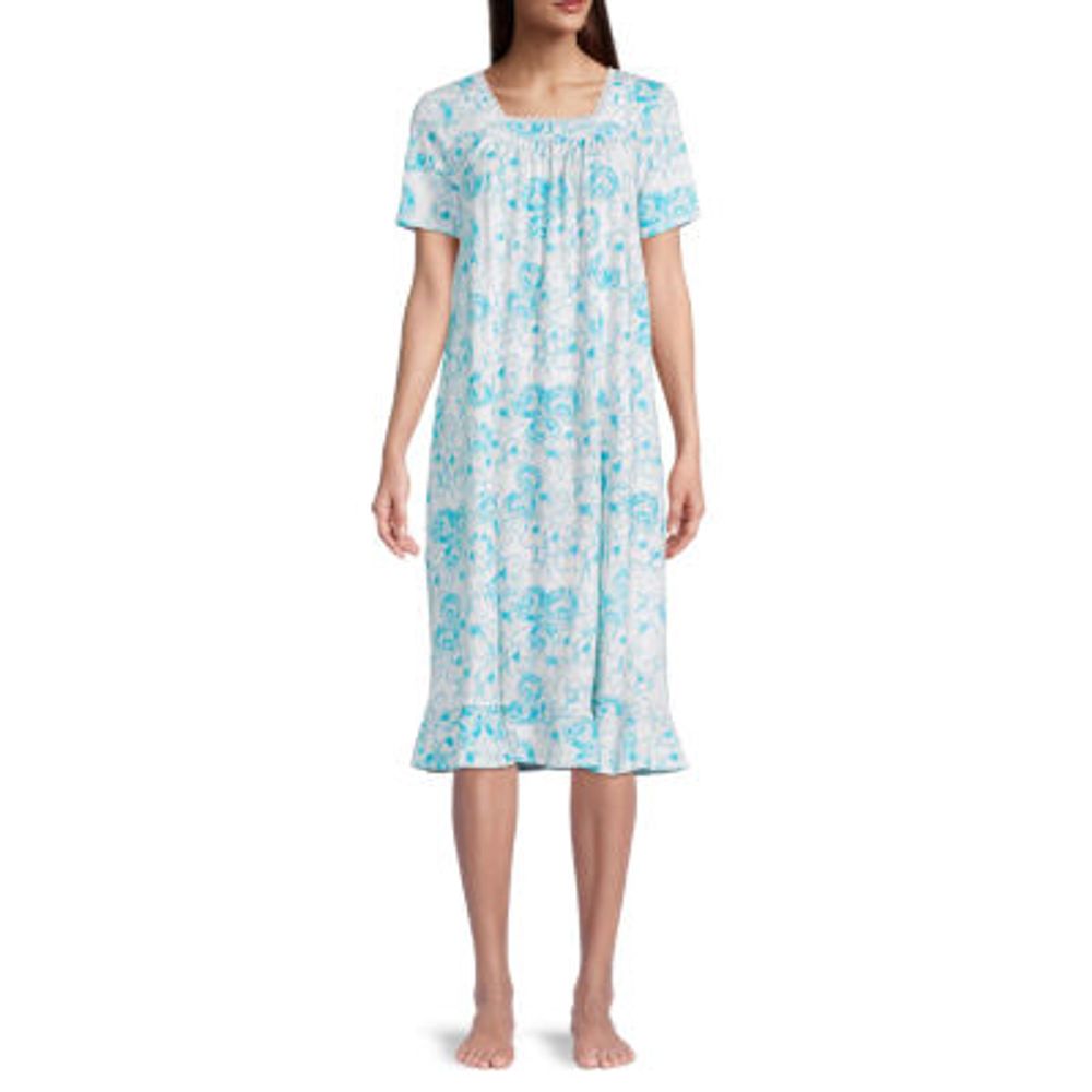 Adonna Womens Square Neck Short Sleeve Nightgown