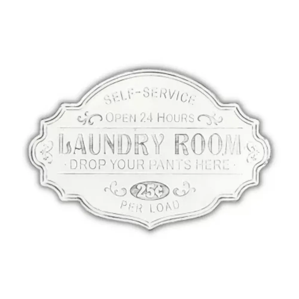Cheungs Enamel Finished Laundry Room Sign Metal Wall Art