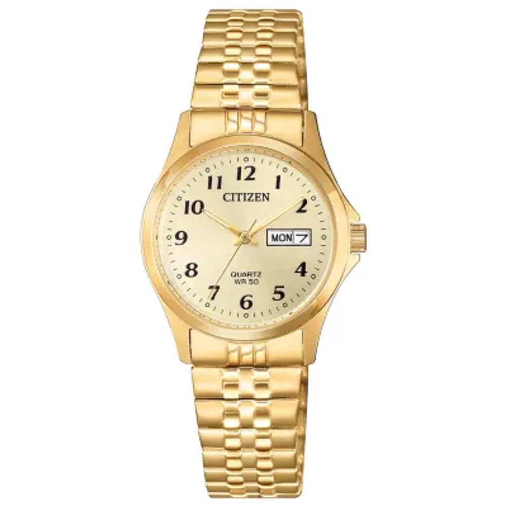 Citizen Quartz Womens Gold Tone Stainless Steel Expansion Watch Eq2002-91p