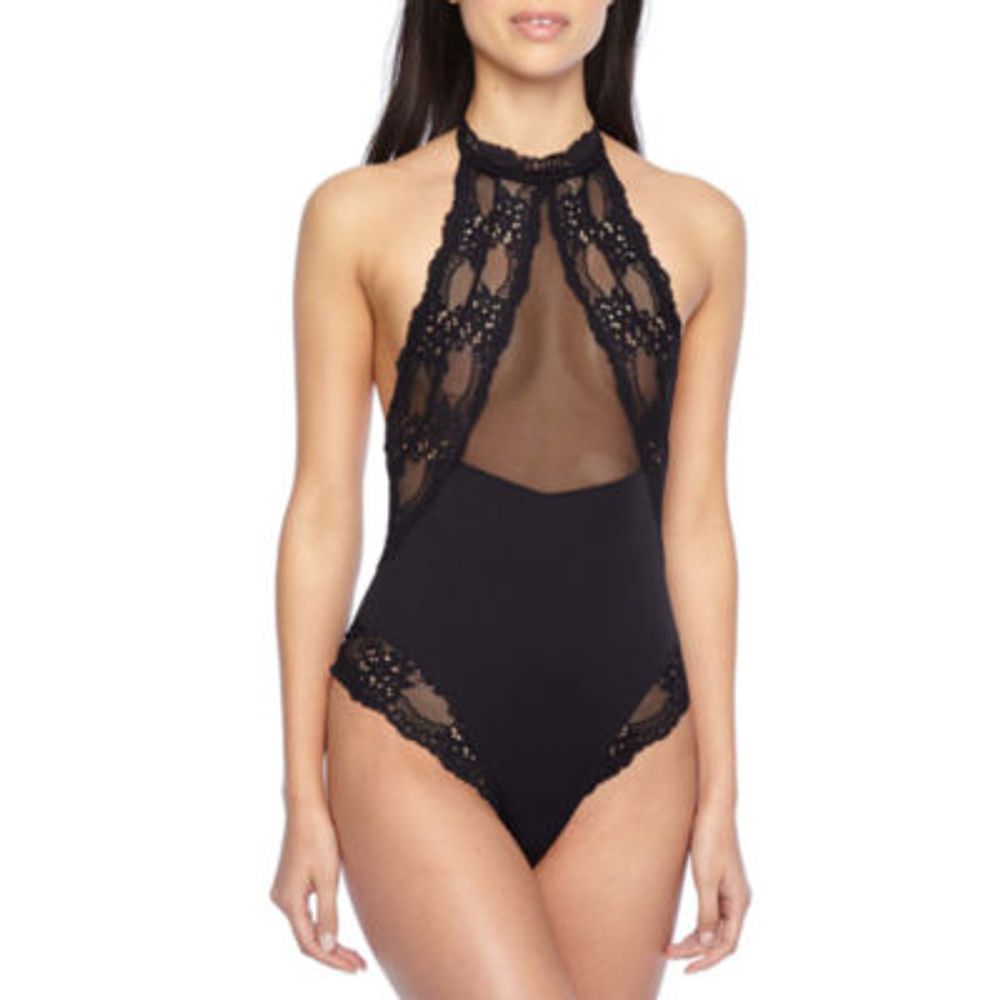 Rene Rofe The Yasmeen Womens Round Neck Sleeveless Bodysuit