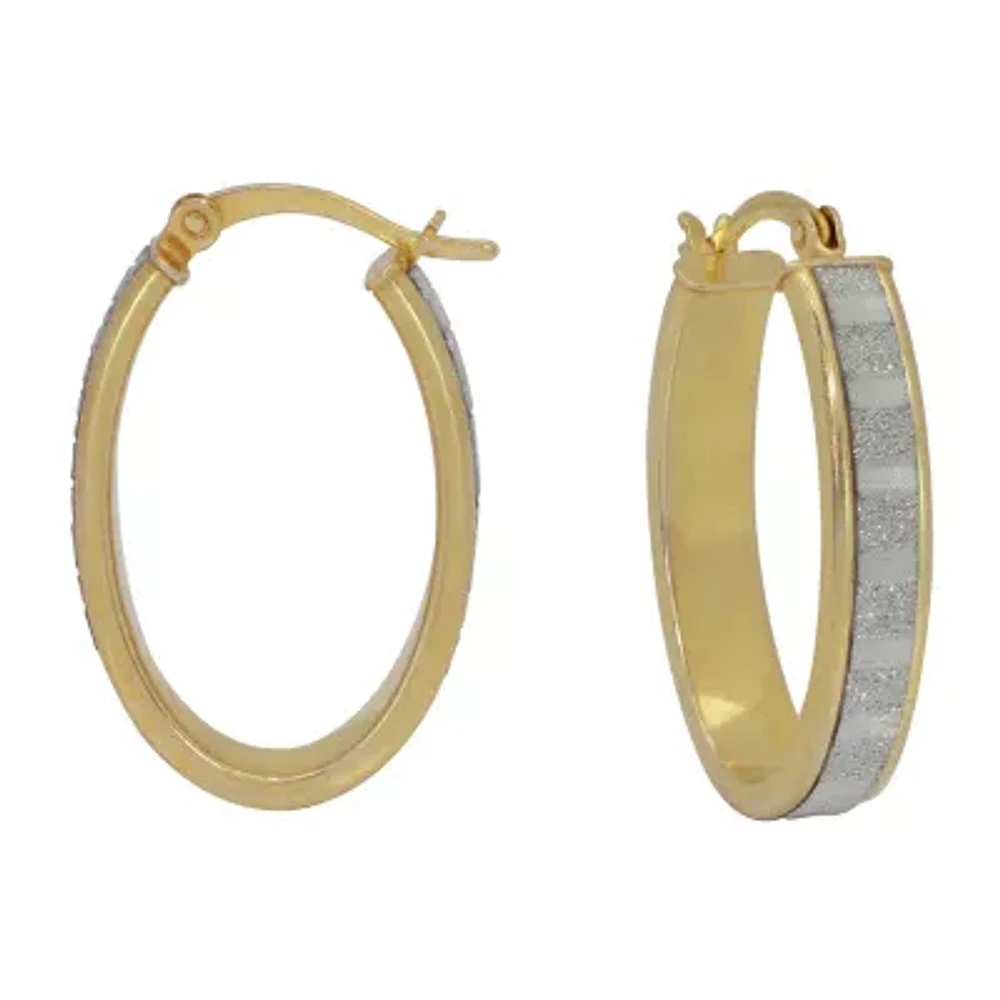Womens 14K Gold Over Silver 27mm Round Hoop Earrings
