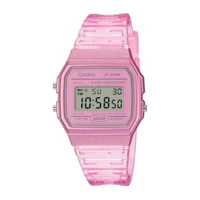 Casio Womens Digital Pink Strap Watch F91ws-4os