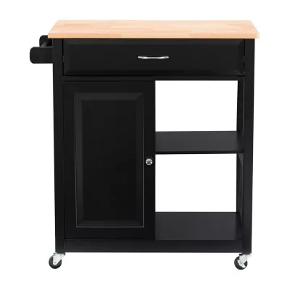 Kitchen Collection Wood-Top Cart