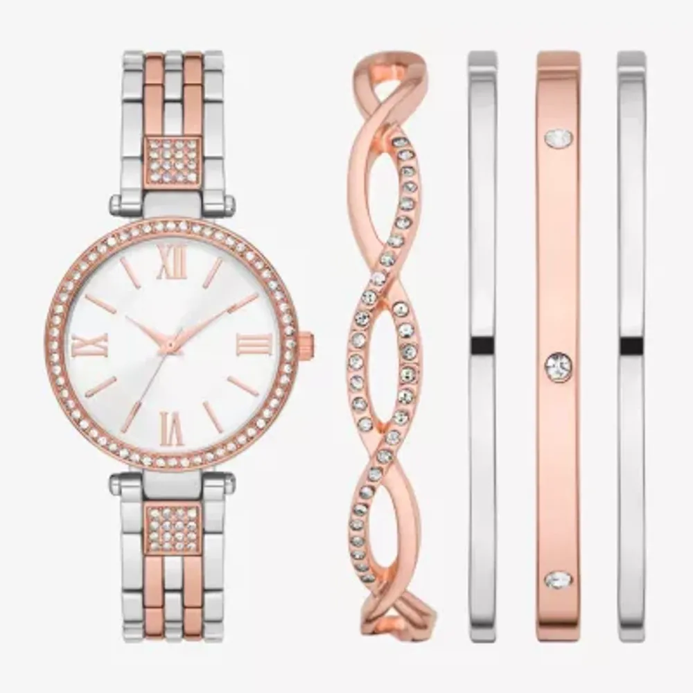 Ladies Boxed Sets Womens Crystal Accent Multicolor 5-pc. Watch Boxed Set Fmdjset355