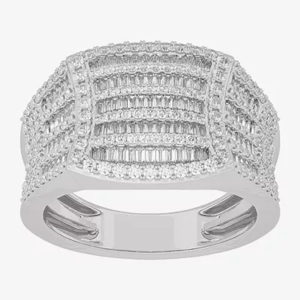 Mens 1 3/4 CT. T.W. Genuine White Diamond or Yellow 10K Gold Fashion Ring