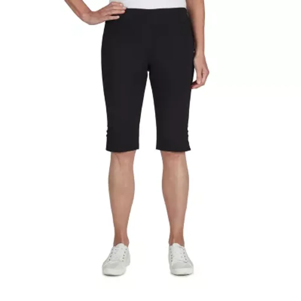 Hearts Of Palm Womens Straight Mid Rise Petite Skimmer Pant