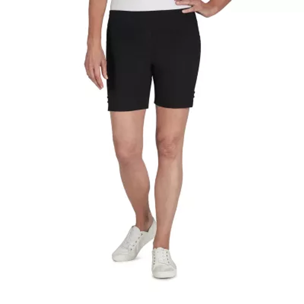 Hearts Of Palm Womens Mid Rise Petite Pull-On Short