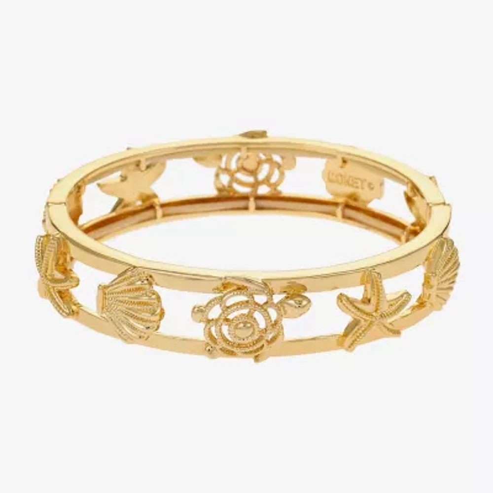 Monet Jewelry Gold Tone Turtle Starfish Shell Womens Bangle Bracelet