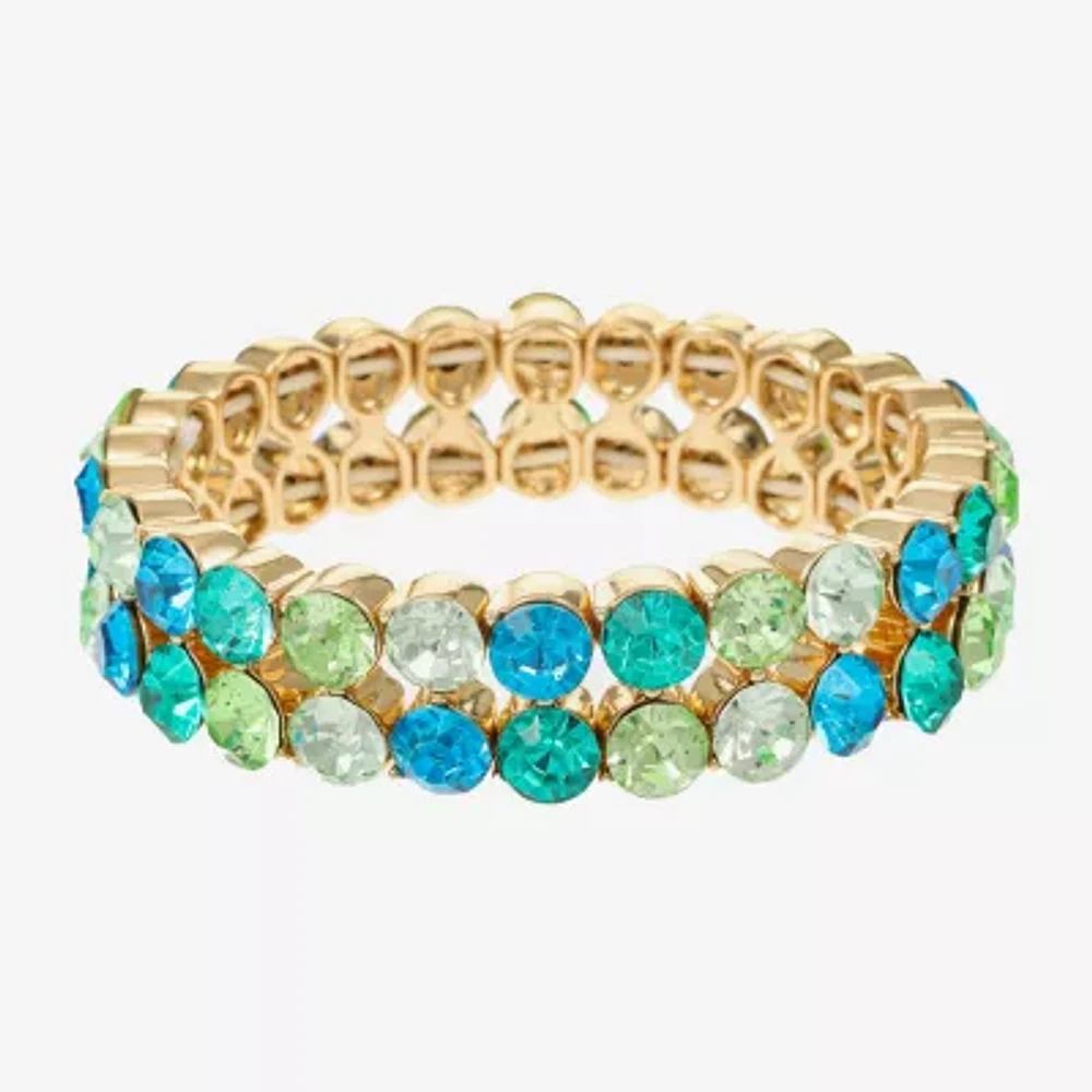 Monet Jewelry Ombre Womens Glass Round Stretch Bracelet