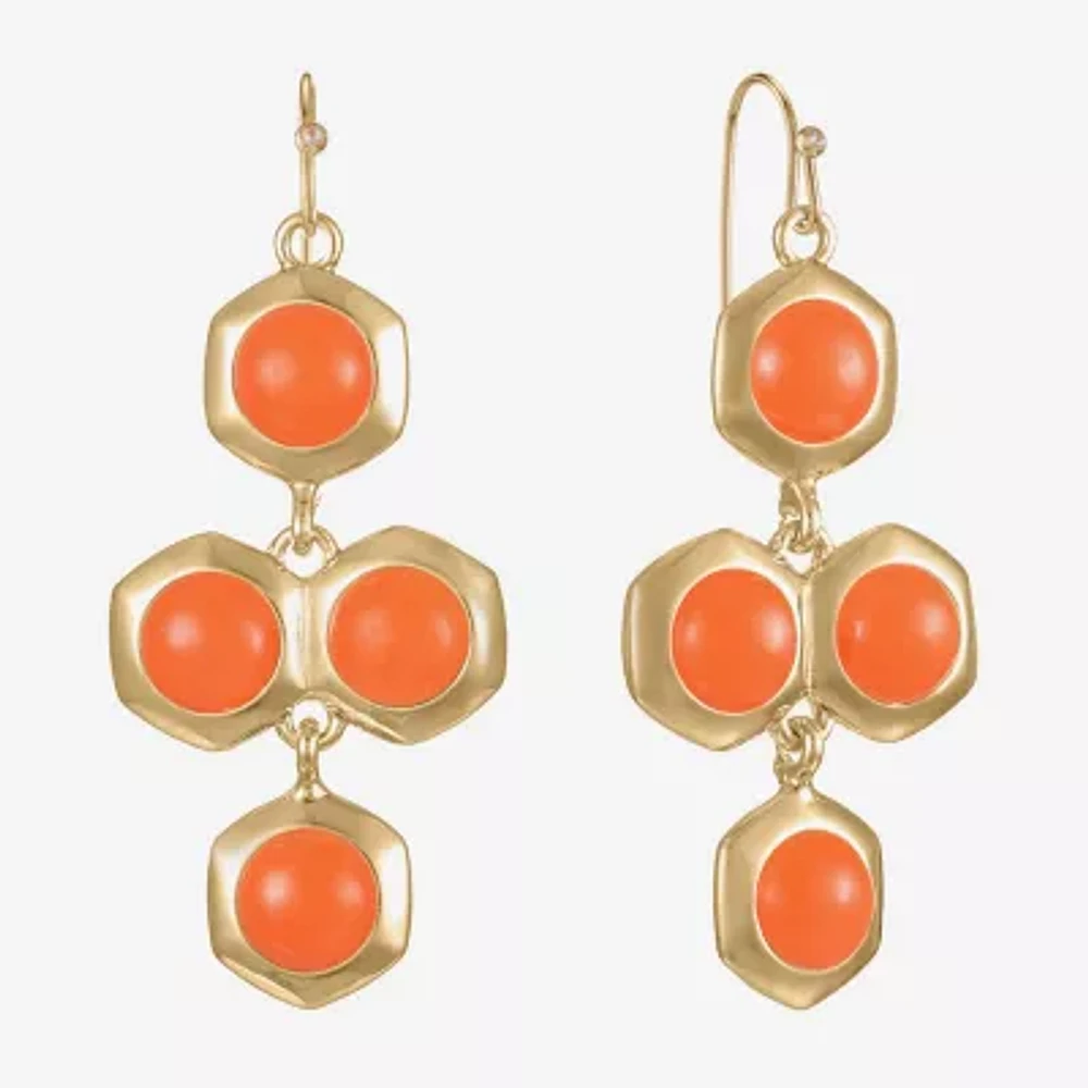 Liz Claiborne Hexagon Womens Chandelier Earrings