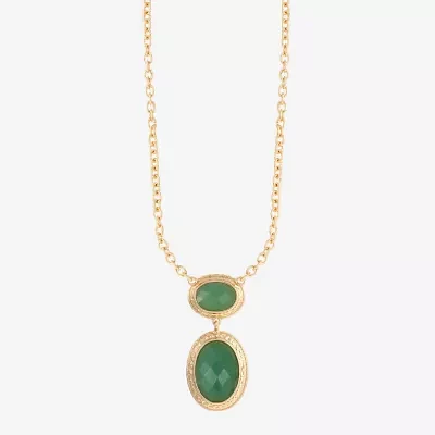 Monet Jewelry Gold Tone Womens Oval 17 Inch Pendant Necklaces