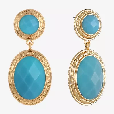 Monet Jewelry Gold Tone Double Womens Oval Hypoallergenic Drop Earrings