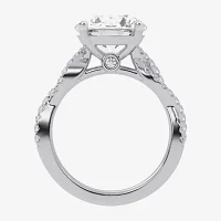 G-H / Vs2-Si1) Womens 1/ CT. T.W. Lab Grown White Diamond 14K Gold Side Stone Engagement Ring