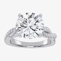 G-H / Vs2-Si1) Womens 1/ CT. T.W. Lab Grown White Diamond 14K Gold Side Stone Engagement Ring