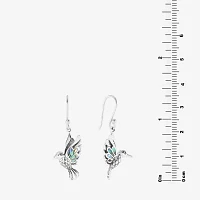 Bali Inspired Hummingbird Womens Gray Abalone Sterling Silver Drop Earrings