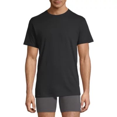 Stafford Dry + Cool Mens 4 Pack Short Sleeve Crew Neck Moisture Wicking T-Shirt