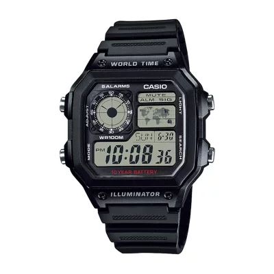Casio Mens Digital Black Strap Watch Ae1200wh1cos