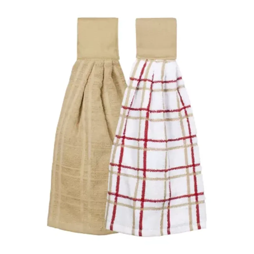 Ritz 2-pc. Solid and Multi Kitchen Tie Towel Set
