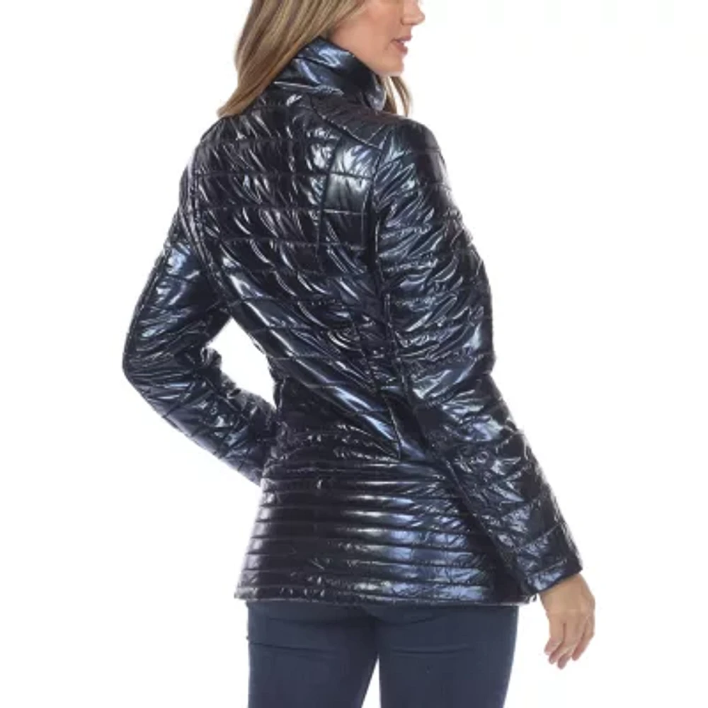 White Mark Womens Water Resistant Puffer Jacket