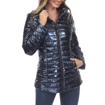 White Mark Water Resistant Womens Puffer Jacket